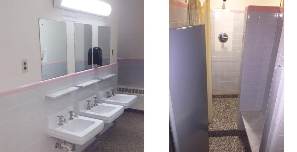 Smith Hall bathroom and shower