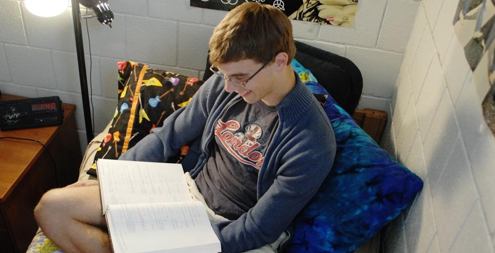 South Hall student in dorm