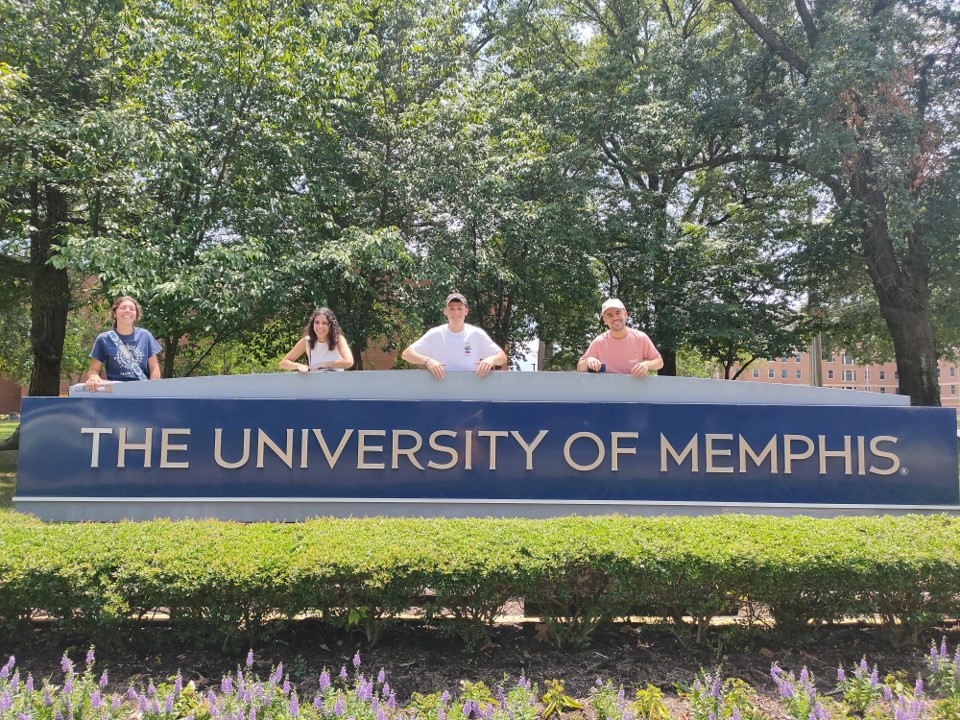 hanging out on campus 