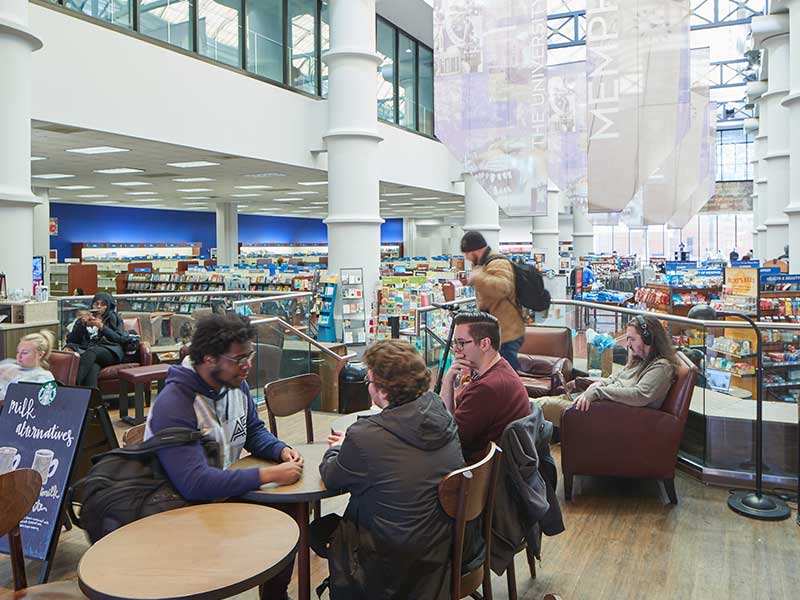 students in bookstore