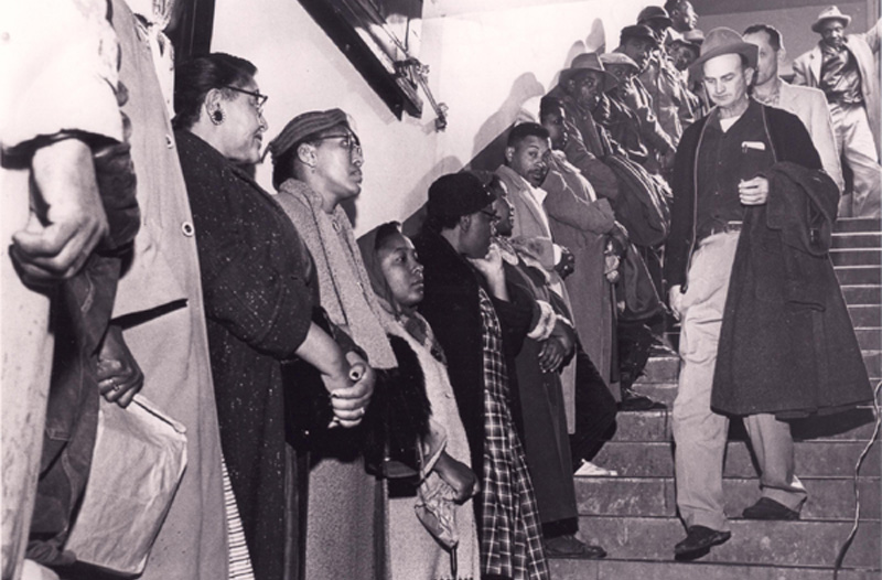 Lined up to register to vote