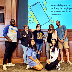 photo of peer educators after a presentation