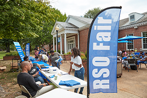 megaphone with University of Memphis logo