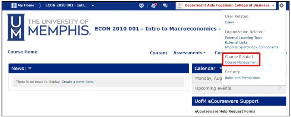 course management feature