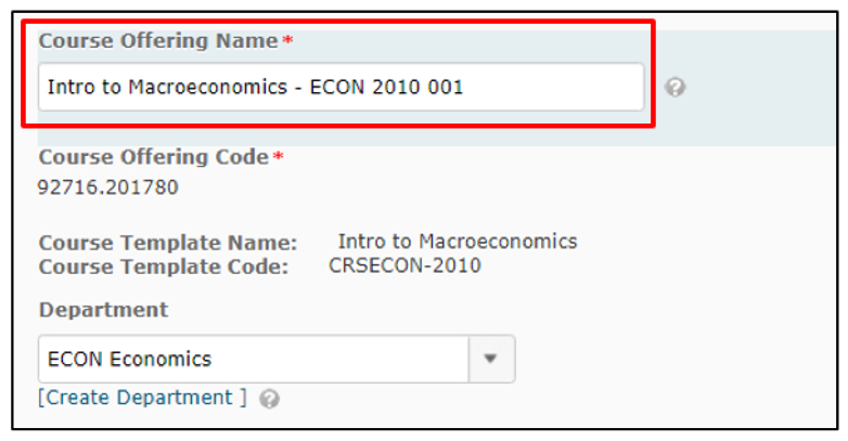 course offering information