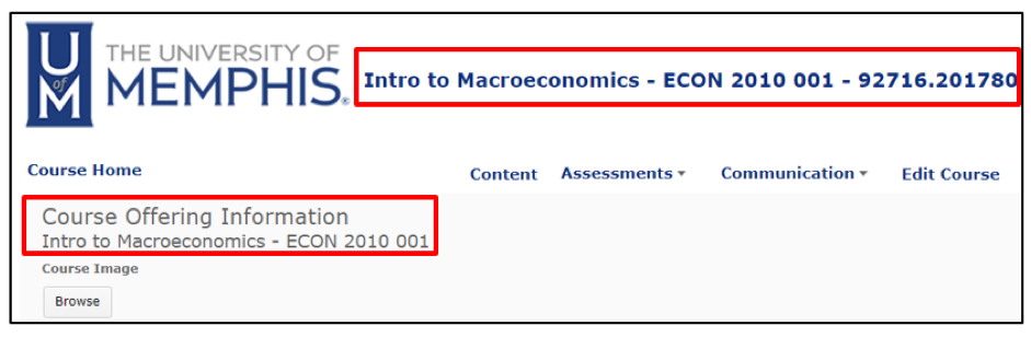 changed course offering information