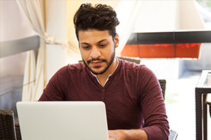 doctor of social work student attending class from home
