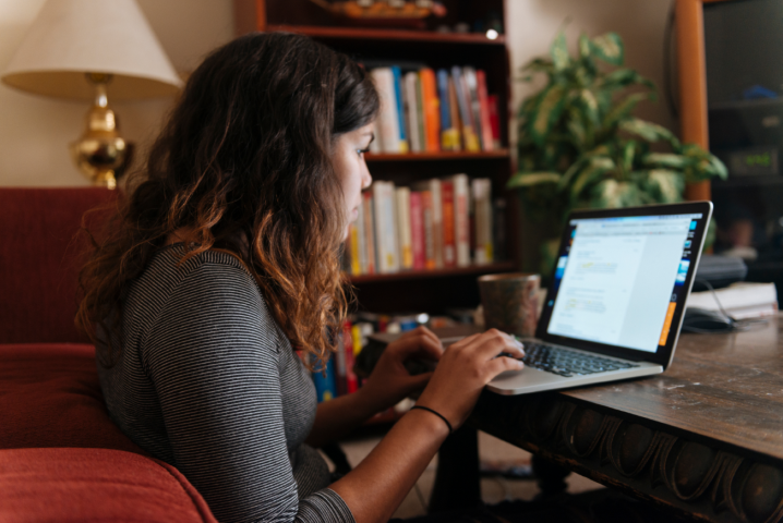 student researching educational psychology