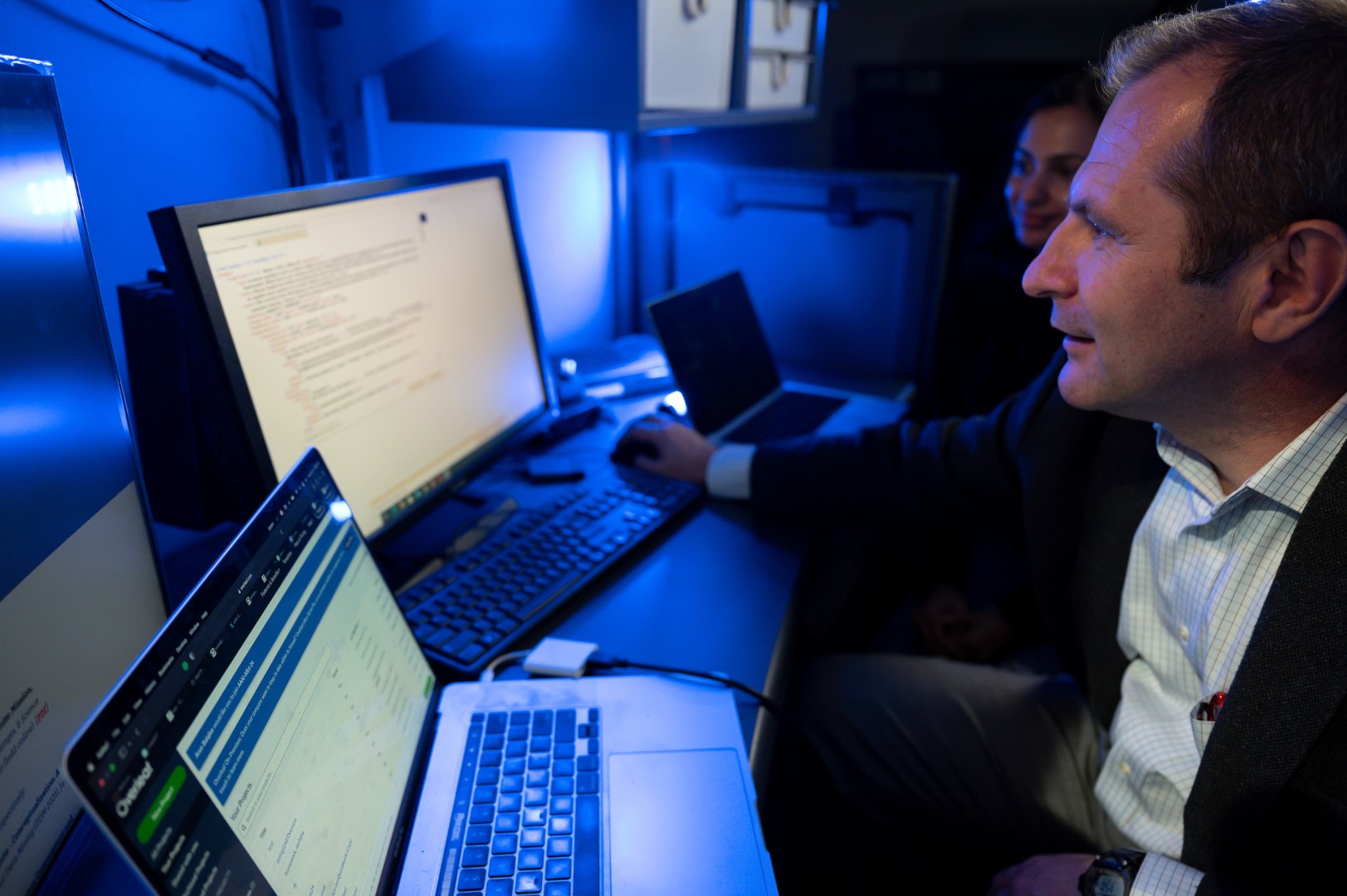 Cyber security students in testing lab