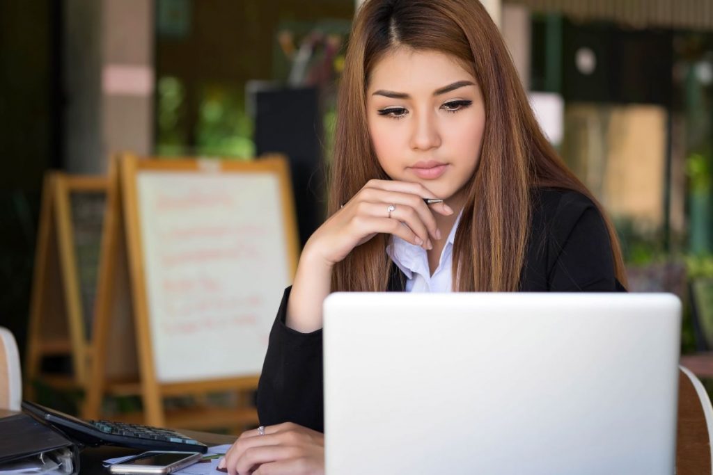 Certified public accountant with laptop