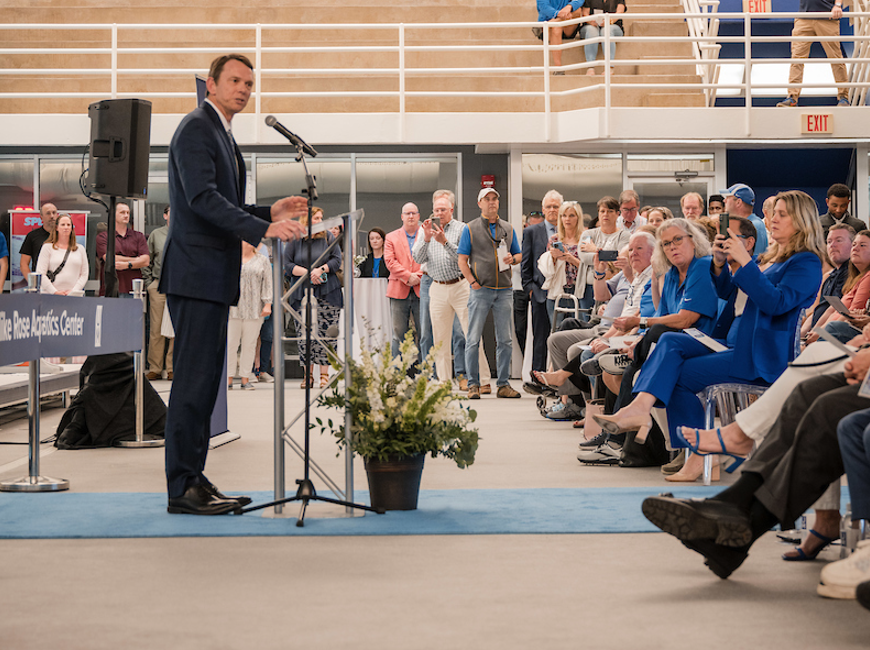 President Hardgrave speaking at ribbon cutting ceremony