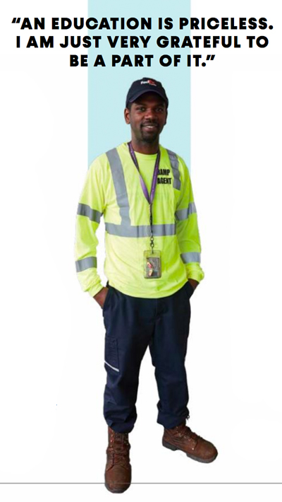 "An education is priceless. I'm just glad to be a part of it."