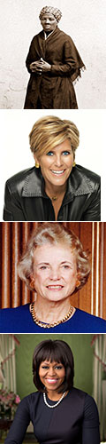 Harriet Tubman, Suze Orman, Sandra Day O'Connor and Michelle Obama